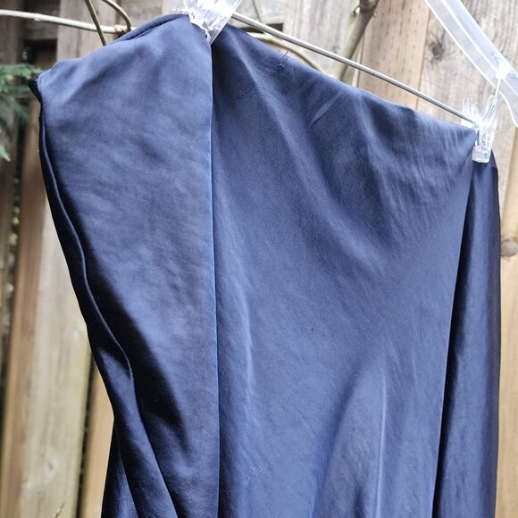 *NWT* Women's LC Lauren Conrad Navy satin midi slip skirt - Picture 2 of 8